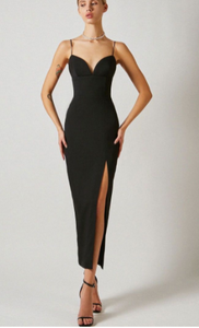 Sleeveless Mermaid Front With Slit Dress