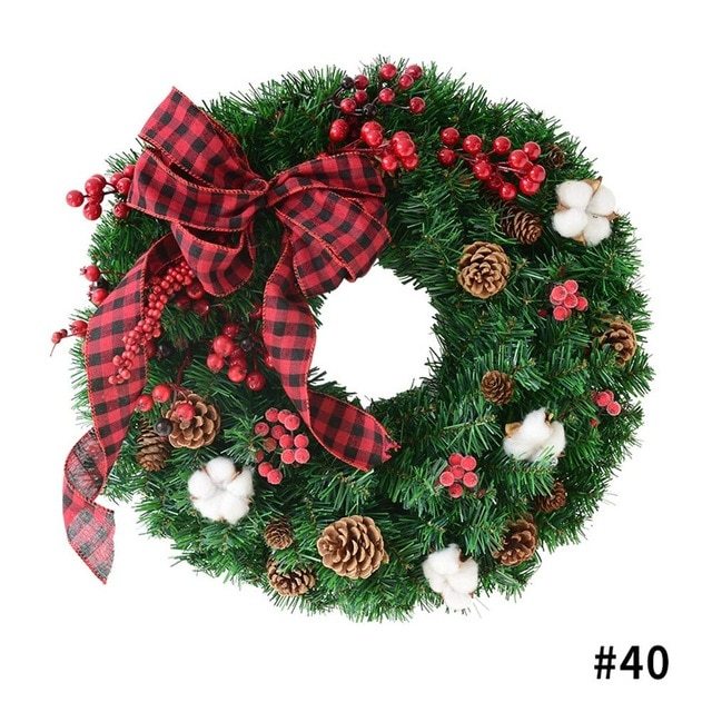 Pine Artificial Christmas Wreath Home Shopping Mall Window Door Decoration Rattan Hanging Christmas Wreath Decorations