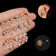 Geometric Stainless Steel Threaded Stud Earrings