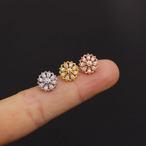 Geometric Stainless Steel Threaded Stud Earrings