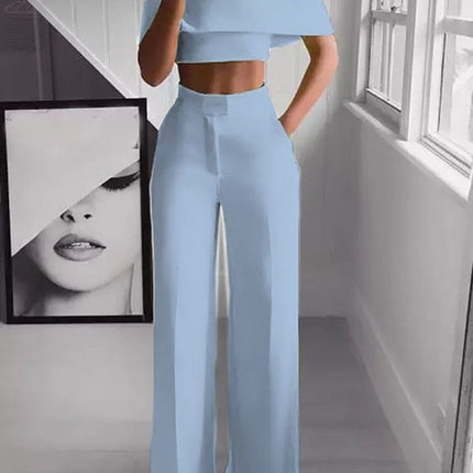 Cropped Top + Long Trousers Set