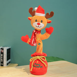 Dancing Christmas Toys Funny Tree Repeat Talking  Electronic Plush Toys Can Sing Record Lighten Early Education Funny Gift Christmas