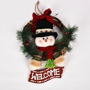 Small Wooden Christmas Wreath Santa Claus Vine Ring