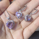 Rosy Heart Crystal Tassel Earrings – Colorful & Elegant