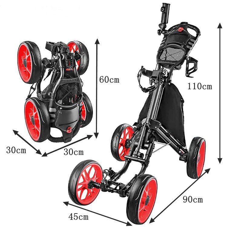 Foldable 4 Wheels Golf Trolley Golf Supplies