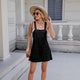 Women's Summer Square Neck Jumpsuit with Pockets