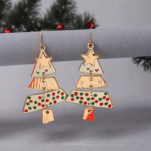 Christmas Tree Necklace And Earrings Fashion Pendant Necklace Suit