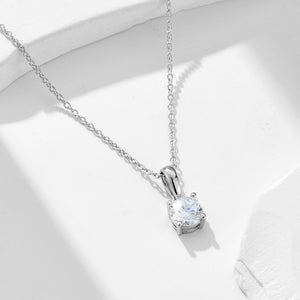 925 Sterling Silver Four-claw Round Zircon High-grade Light Luxury