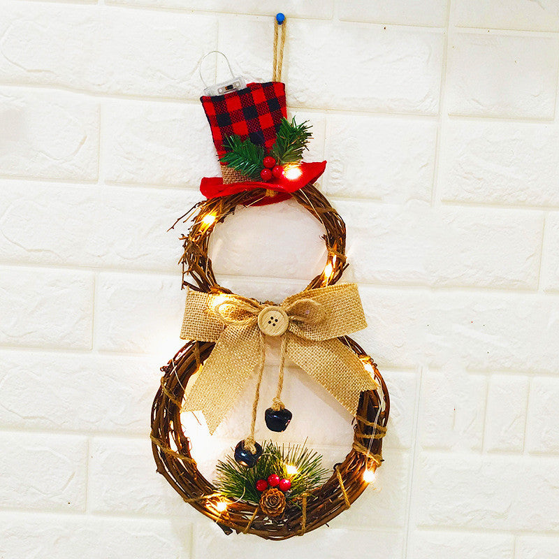 Christmas Ornaments LED Snowman Christmas Wreath Wreath