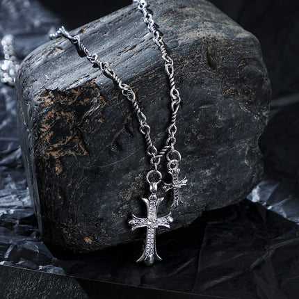 Collier pendentif croix plaqué or