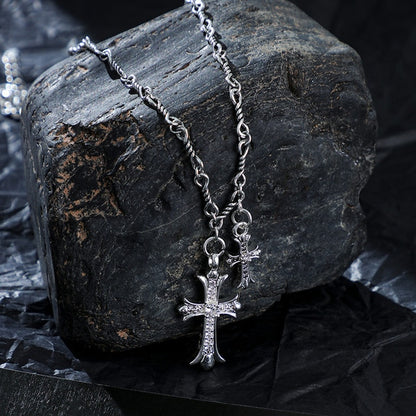 Collier pendentif croix plaqué or