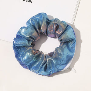 European And American Printed Satin Zipper Large Intestine Hair Ring
