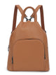 PU Leather Backpack – Soft, Practical Zipper Handbag