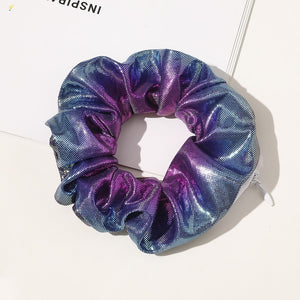European And American Printed Satin Zipper Large Intestine Hair Ring