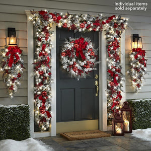 New Flocking Wreath Outdoor Decoration Door Hanging Christmas Wreath Rattan