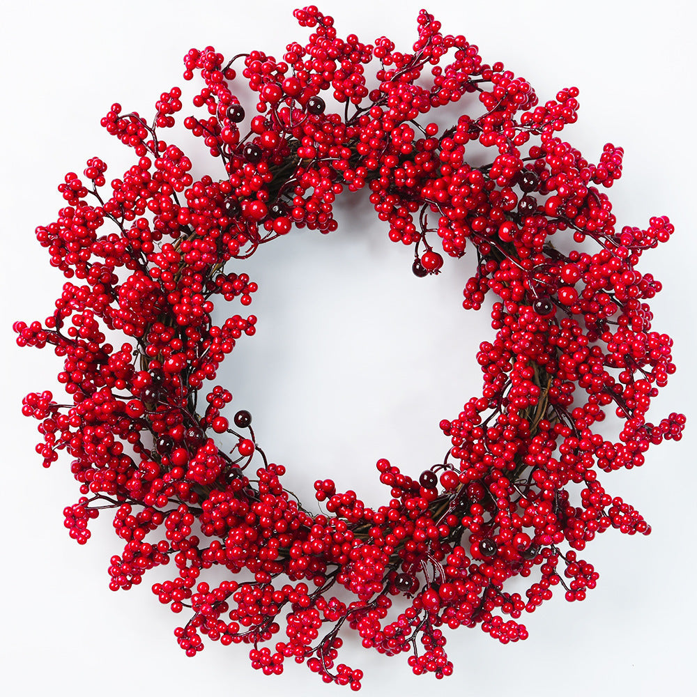 Simulation Chinese Hawthorn Garland Fortune Fruit Hollyberry Berry Wreath Christmas Tree Ornaments