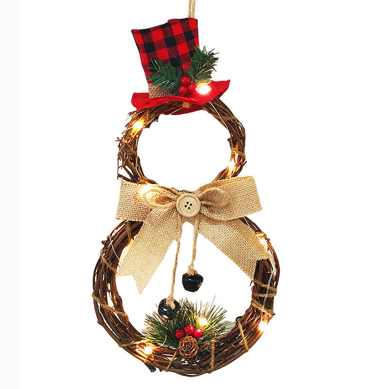 Christmas Ornaments LED Snowman Christmas Wreath Wreath