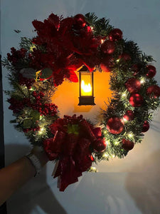 Christmas Wreath Of Lights Sacred Jesus