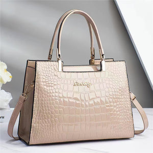 Crocodile Pattern Shoulder Bag for Middle-Aged Women