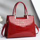 Crocodile Pattern Shoulder Bag for Middle-Aged Women