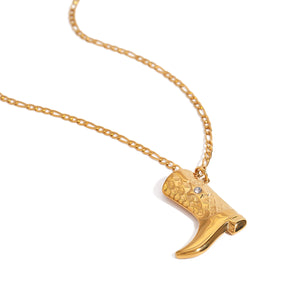Makayla Gold Boot Pendant