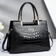 Crocodile Pattern Shoulder Bag for Middle-Aged Women