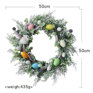 Wreath Easter Egg Doll Festive Door Hanging Wall Decor Wreath