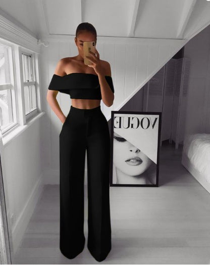 Ensemble haut court + pantalon long