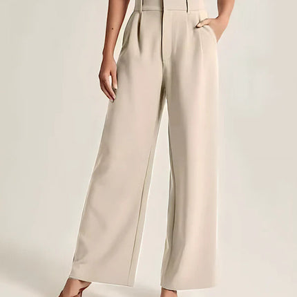 Light Wide-Leg Tailored Pants