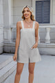 Women's Summer Square Neck Jumpsuit with Pockets