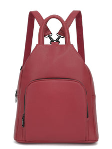 PU Leather Backpack – Soft, Practical Zipper Handbag