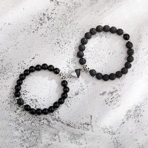 Natural Stone Beads Couple Magnetic Bracelets