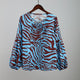 Zebra V-neck Women Blouse