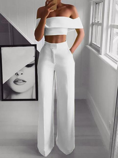 Ensemble haut court + pantalon long