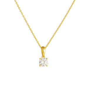 925 Sterling Silver Four-claw Round Zircon High-grade Light Luxury