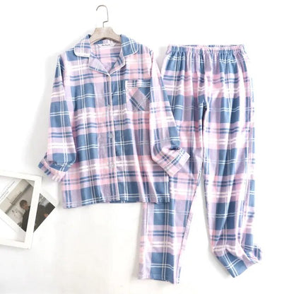 Conjuntos de pijamas de mujer de franela de algodón