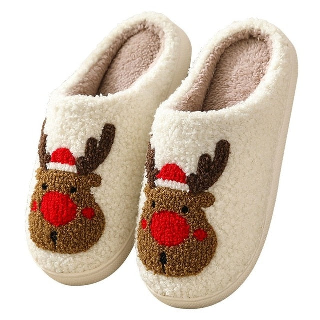 Pantuflas de algodón para parejas navideñas