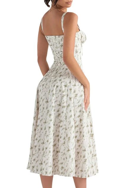 Robe florale à taille abdominale