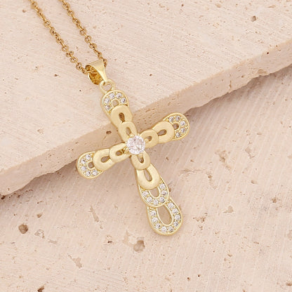 Gold Plated Cross Pendant Necklace