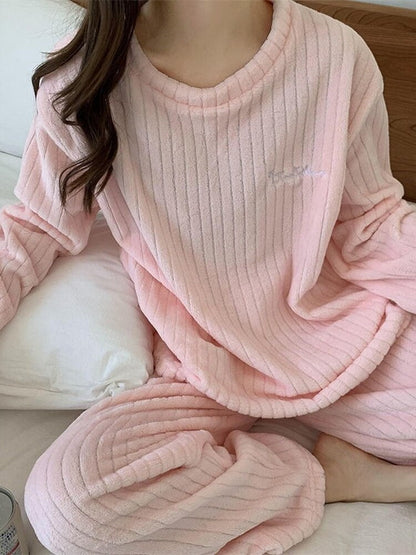 Conjunto de pijama de terciopelo suave de invierno