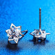 Boucles d'oreilles à tige en moissanite hexagramme brillant