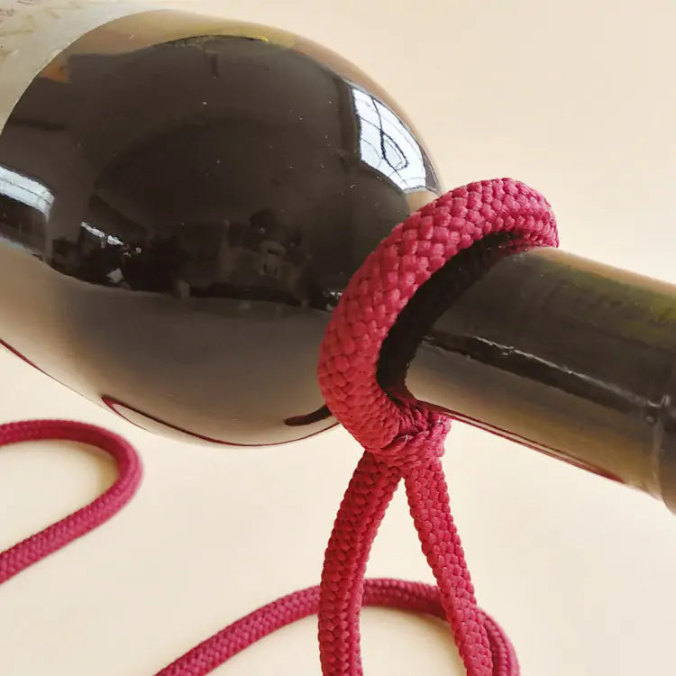 Porte-bouteille de vin en corde suspendue