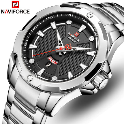 Montre analogique pour hommes NAVIFORCE en acier inoxydable