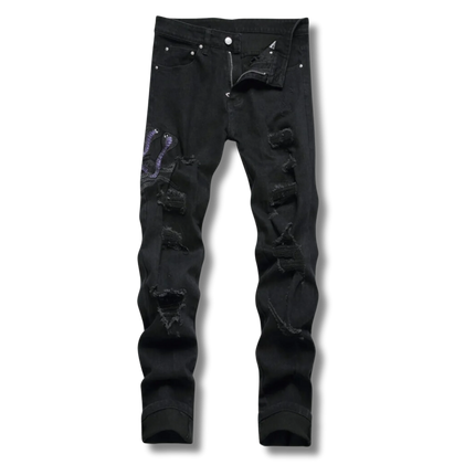 Black Python Jeans