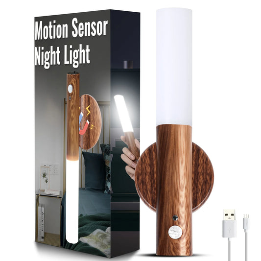Lampe à détecteur de mouvement en bois