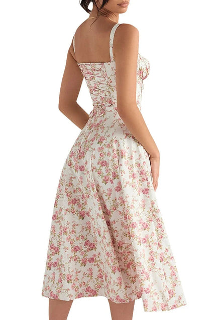 Vestido moldeador de cintura con estampado floral