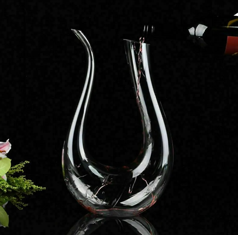 Botella decantadora de vino de cristal