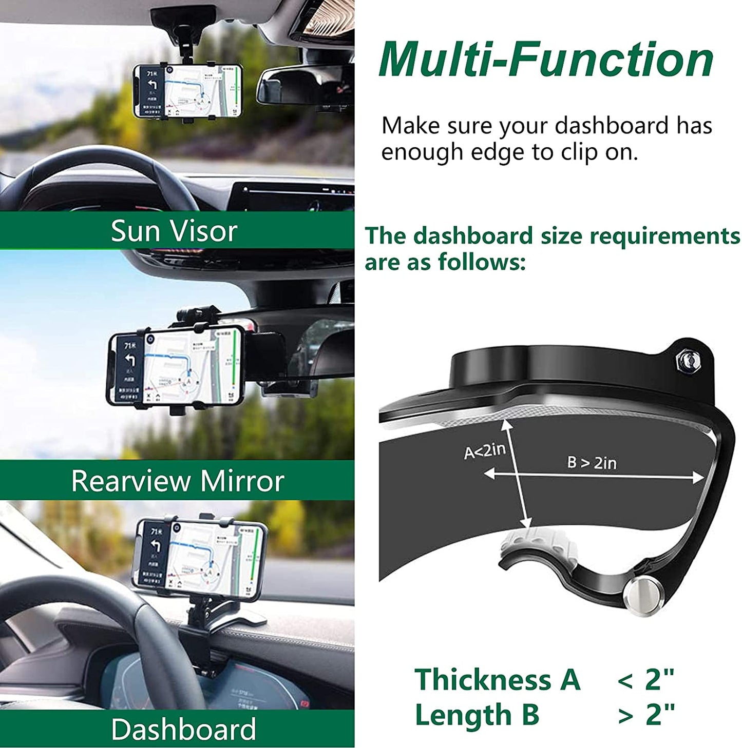 Support de téléphone de voiture pour tableau de bord