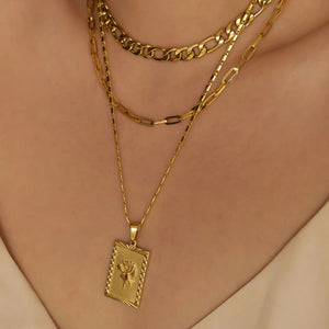 Gold Geo Floral Necklace