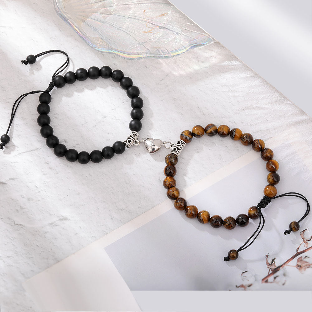 Natural Stone Beads Couple Magnetic Bracelets